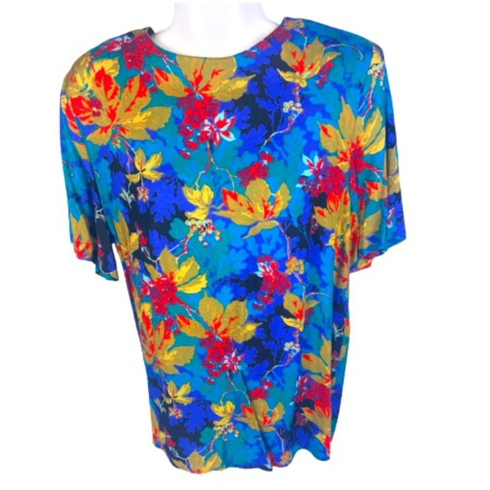 Norton McNaughton Colorful Top, Size 8 ,%100 Rayon, Vintage